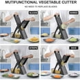 thumbnail image 3 of 2025 Upgraded All-in-1 Mandoline Slicer with Safety Guard, Adjustable Thickness Vegetable Chopper, Detachable Blade & Cleaning Brush, Black Knight, 3 of 7