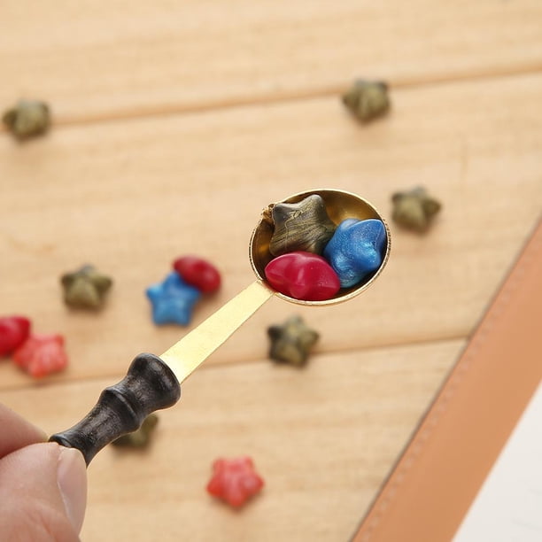 Cuadros Decorativos Cuchara con sello de cera, mango de madera Vintage, tarjeta de invitación, cucharas de cera para sellar