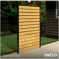 thumbnail image 2 of 6ft H x 4ft W Surface Mount Slatted Wood Privacy Screen, Outdoor Privacy Wall, Fence Panels for Outside Patio Balcony or Deck, Wood Fence Panel, Decorative Screen, Enclo EC18046, 2 of 8