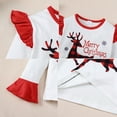 thumbnail image 2 of Actgleam Toddler Girls Tops Ruffle Long Sleeve Top Christmas Plaid Elk Print T-Shirt for Girl,5Years, 2 of 11