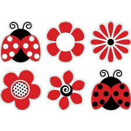Jelly Bugs Border - Barker Creek - Office Products Bulletin Board Decorations, Ladybugs & Posies, 36-Count (LL-2201)