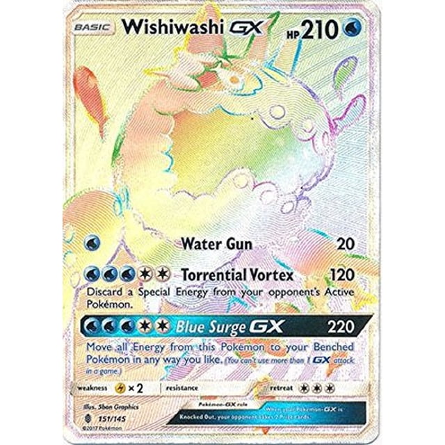Pokemon WishiWashi-GX - 151/145 - Secreto Raro - Sol y Luna: Pokémon Pokemon