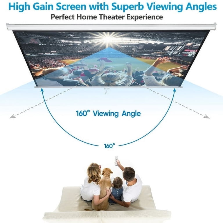 ZENY 120" 1:1 Manual Pull Down Projector Screen Auto-Lock photo 3