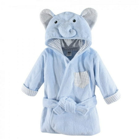 UPC: 0660168572285 | Hudson Baby Infant Boy Cotton Animal Face Bathrobe Blue Elephant 0-9 Months