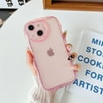 thumbnail image 5 of for iPhone 14 Case (2022 6.1"),Cute Clear Love Case,Heart Camera Cover Curly Wave Transparent Protection Soft Shockproof Phone Case for iPhone 14 6.1 for Women Girl Men, Pink, 5 of 15