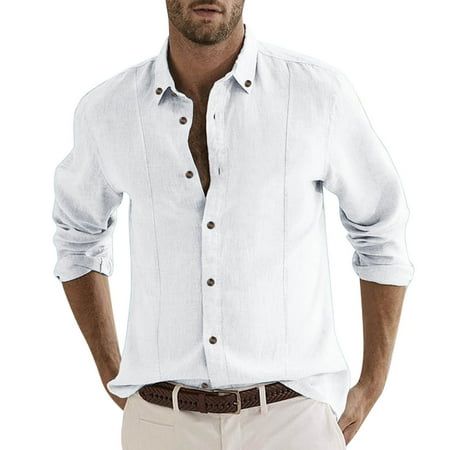 

HSMQHJWE Mens Tshirts Short Sleeve Metallic Blouse Male Casual Autumn Solid Hem Shirt Turn Down Collar Button Long Sleeve Shirt Blouse Long Sleeve Maternity Shirt