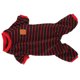 thumbnail image 5 of Conjunto de punto rojo para perros y gatos, talla L, pijama acogedor de rayas de 4 patas, 5 of 8