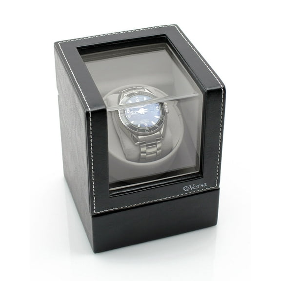 Versa Elite Single Watch Winder - Black Leather