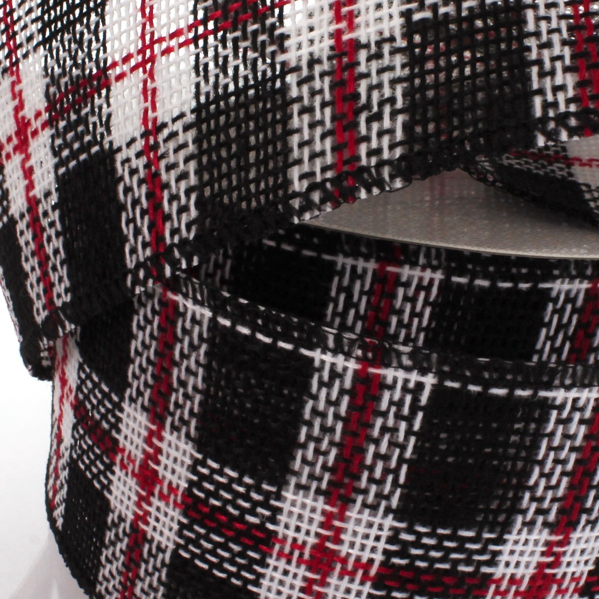 4" Wired Red/Black Buffalo Plaid Burlap Ribbon 25 Yards