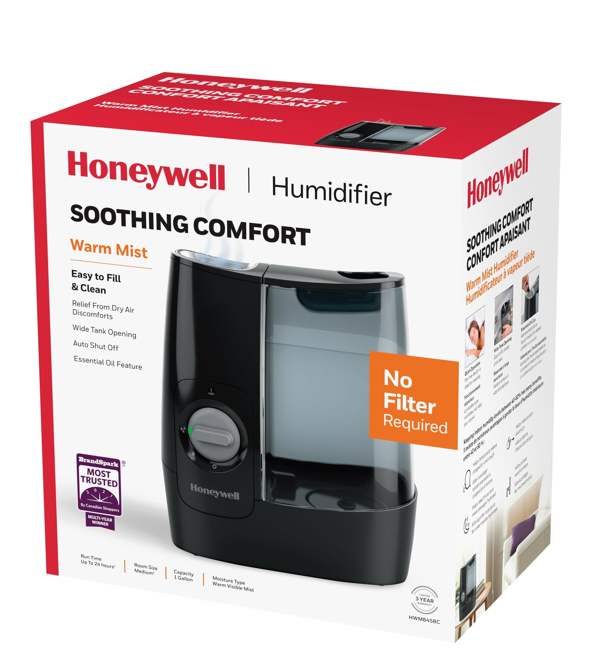 Honeywell - HWLHWM845B - Warm Mist Humidifier