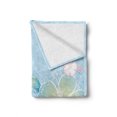 thumbnail image 2 of Flower Soft Flannel Fleece Blanket, Bouquet of Hibiscus Flowers on Vertical Striped Background Soft Color Print, Cozy Plush for Indoor and Outdoor Use, 50" x 70", Pale Blue Pale Pink, by Ambesonne, 2 of 6