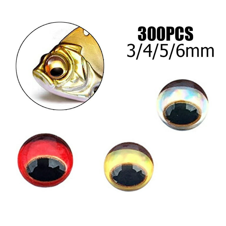 300Pcs 3/4/5/6mm Snake Pupil Red 3D Holographic Fishing Lure Eyes Fly Tying  DIY 