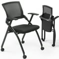 thumbnail image 3 of Ktaxon Ergonomic Rolling Office Chair Conference Room Chair Moveable Stackable Chair with Wheels and Adjustable Armrest for Home Meeting Furniture, 1 Pack, 3 of 9