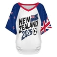 thumbnail image 5 of Soccer Cup 2026 Jersey NEW ZEALAND Soccer for Women with Colombia Flag Color Block and V Neck Short Sleeves Featuring Breathable Fabric for Tailgating Events Beach Outings Summer Festivals Navy L, 5 of 6