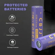 3.7V 21700 Batteries 5000mAh Rechargeable Li-ion Cell for Flashlight Flat Top Battery