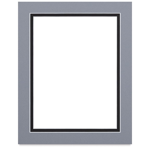 Blick Double Mat - Bar Harbor Gray / Smooth Black, 8" x 10" (5" x 7" opening)