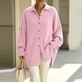 thumbnail image 2 of QIYAGBSA Soft Cardigan Sweaters for Women Ribbed Knit Button Down Lapel Collar Loose Mid Length Long Sleeve with Pockets Fall Winter Layer, 2 of 7