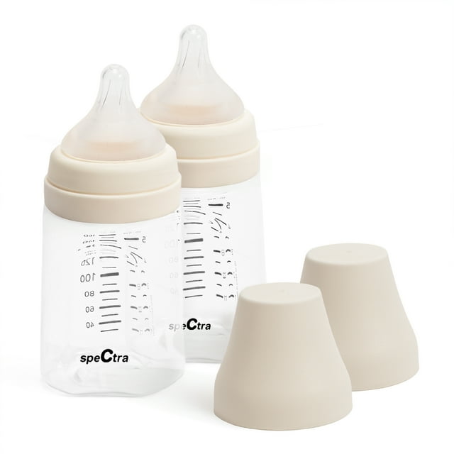 Biberones Anticólicos Bebé Recién Nacido Spectra 160 ml 2 Pack | Tetina Peristáltica Silicón Suave Sin BPA, Flujo Lento 0-3 Meses, Compatible Extractores Leche
