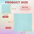 thumbnail image 2 of Uxcell 50 Pcs Scalloped Cocktail Napkins with Gold Foil Edges, 5 x 5 Inch Disposable Scalloped Paper Napkins for Wedding Engagement Anniversary Party Tableware Decorations, Light Blue, 2 of 7
