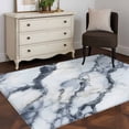 thumbnail image 5 of 4x6 Washable Area Rug, Grey White Marble Non-Slip Rectangle Rug for Living Room Office, Abstract Marble Stone Nature Modern Indoor Accent Floor Mat for Home Decor, 5 of 9