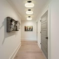 thumbnail image 5 of Semi Flush Mount Ceiling Light,11inch Mid-Century Modern Light Fixture,Black Hallway Light Fixtures with White Milk Glass Shade,Vintage Lighting fixtures for entryway,Bedroom,Kitchen,Porch, 5 of 8
