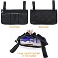 thumbnail image 5 of Wheelchair Side Storage Bag, Wheelchair Armrest Accessories Pouch with Cup Holder,Pen Slot and Reflective Strips for Power Walkers, Rollators, Seniors,Blue, 5 of 7
