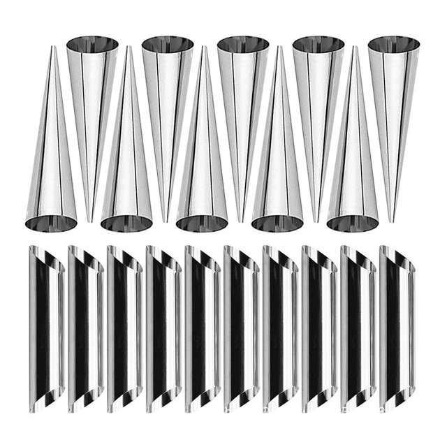 Wosthever Tubos con forma de Cannoli de acero inoxidable, 20 pack/lote, para una amplia gama de aplicaciones, molde para rollo de crema fácil Herramientas y accesorios para hornear