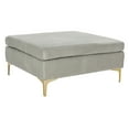 thumbnail image 2 of SAFAVIEH Giovanna Modern Glam Square Upholstered Bench, Grey/Brass, 2 of 7