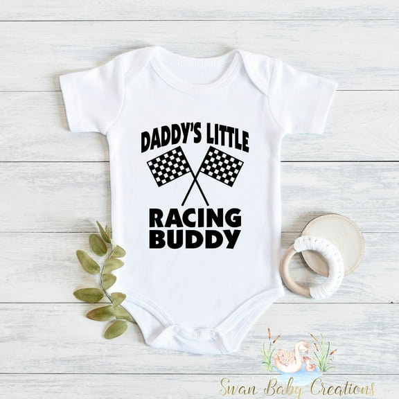 Daddy'S Racing Buddy Cute Race Car Shirt Racing With Daddy Sunday Race Racing Shirt Racetrack Baby Shirt Baby Shower Gifts Cute And Cool Baby Bodysuit, Baby Bodysuit Lat 4424