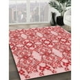 thumbnail image 3 of Ahgly Company Machine Washable Indoor Round Transitional Pastel Pink Area Rugs, 5' Round, 3 of 7