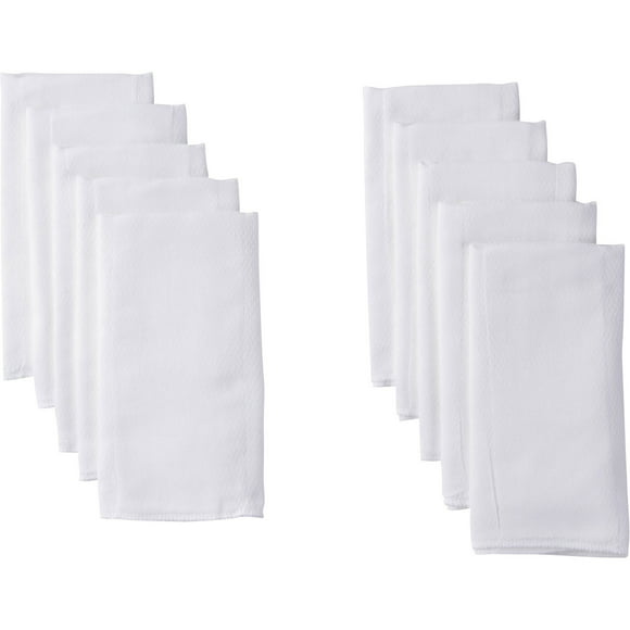 Gerber Unisex Baby Boys Girls White Birdseye Prefold Cloth Diapers Multipack 3-Ply, 10-Pack