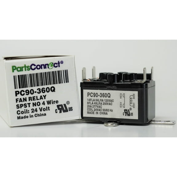 Packard SPST-NO Switching Fan Relay, 24 Coil Voltage, 18 Resistive Amps, PR360