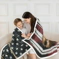 thumbnail image 5 of Sherpa American Flag Fleece Blanket for Bed, Sofa, Couch - Boxing Game Theme, Warm & Fuzzy - 40"x50", 5 of 7