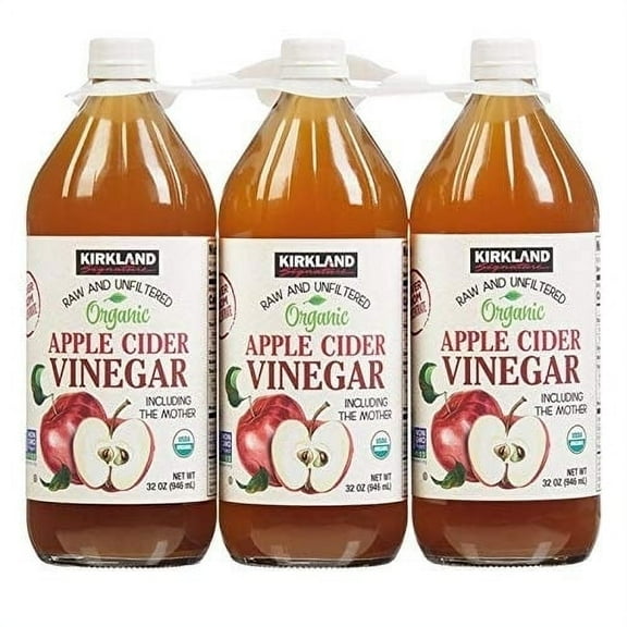 Kirkland Signature Organic Unfiltered Cider Vinegar 32 Ounce (Pack of 3)