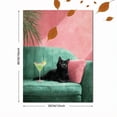 thumbnail image 3 of UXIEQU Black Cat Cocktail Canvas Wall Art 15.75x11.81 Inches, 3 of 8