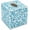 Teal Vines (Standard 5.5"), variant on Decorative Tissue Box Cover, 5.5” Cube Wooden Tissue Holder with Mother of Pearl Inlay, Farmhouse Rustic Napkin Dispenser for Bathroom, Living Room, Kitchen, Office (White Vines (Standard 5.5")