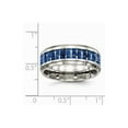 thumbnail image 2 of 8mm Stainless Steel Polished Blue White Carbon Fiber Inlay Ring - Size 8.5, 2 of 2