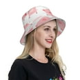 thumbnail image 4 of Yiaed Kawaii Pigs Print Reflective Stripe Bucket Hat Unisex Funny Outdoor Fisherman Cap Beach Sun Hat, 4 of 5