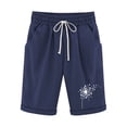thumbnail image 1 of Mujeres Pantalones Cortos Casual, Cintura Elástica Día de la Independencia de la Impresión Pantalones Cortos con Cordón con Bolsillos para Verano Primavera de Uso Diario, Pantalones Cortos de Verano P, 1 of 4