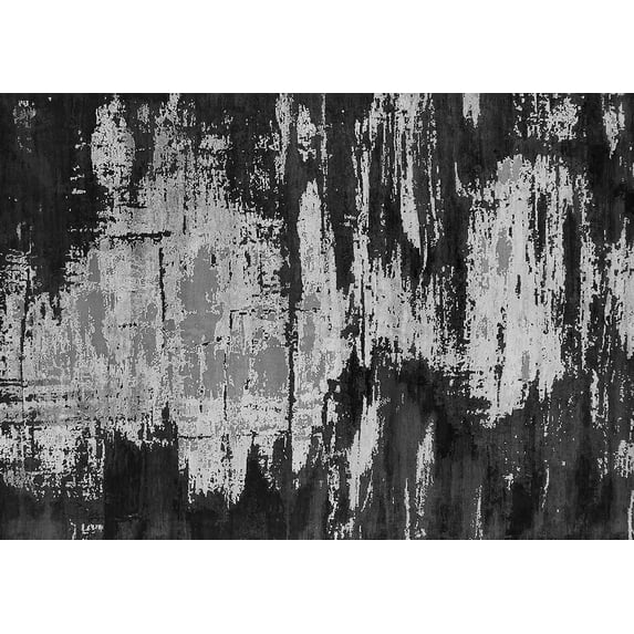 Ahgly Company Indoor Rectangle Oriental Gray Industrial Area Rugs, 8' x 12'