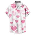 thumbnail image 2 of Men's Valentine Printed Collared Shirt Short Sleeve Button Down Top Pink S, 2 of 6