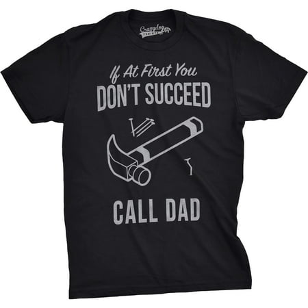 Funny Dog Tees Crazy Dog T-shirts Mens Don't Succeed Call Dad Funny Shirts for Dads Hilarious Fathers Day Gift Idea T shirt ()