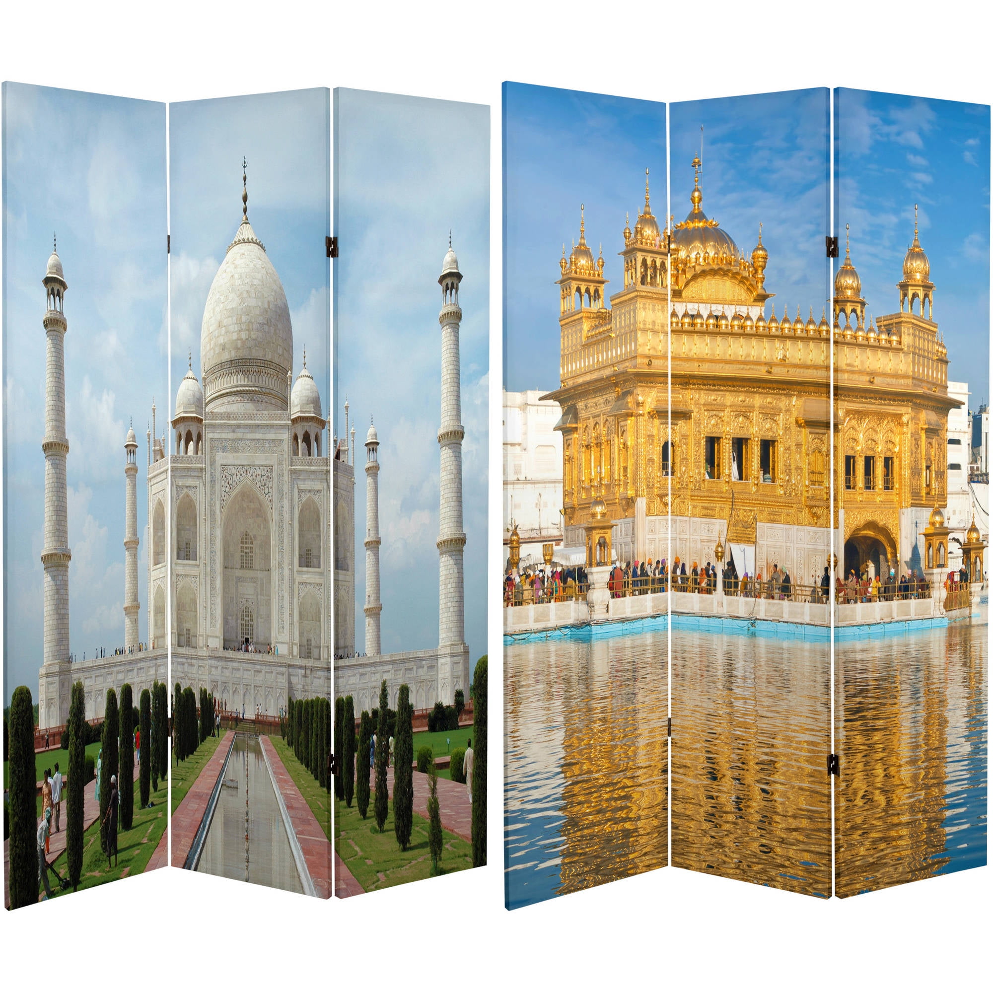 Oriental Furniture 6 Ft Tall Double Sided Taj Mahal Room ...