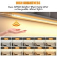 thumbnail image 3 of Smart Under Cabinet Lights, 40in Plug in Under Cabinet Lighting with Handwave Sensor, Bright Dimmable 5 Color Temp Stick on Closet Light, Slim Cuttable Under Counter Lights for Kitchen Desk Shelf, 3 of 4