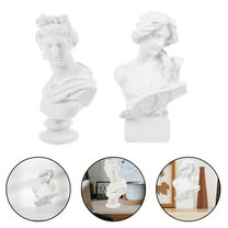 AURARMLET 2-Pack White Resin Bust Statue Decor, Elegant Desktop Sculpture for Home, Office, Table Decoration