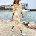 thumbnail image 5 of IUYRTFE Women's Striped Button Down Shirt Dress Long Sleeve Collared Maxi Dress with Pockets Loose Fit Casual Long Gown, 5 of 7