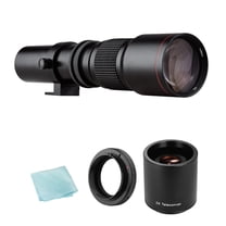 Super Telephoto Lens 500mm F8.0-32 Manual Zoom T-Mount   2X 500mm Teleconverter Lens   T2- Adapter Ring Replacement for Rebel T7 T7i T6 T6i T5 80D 77D 700D 70D 60D 50D 5D 6D 7D 600D 550D