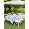 thumbnail image 4 of Outdoor Tablecloth with Umbrella Hole for Patio/Picnic/Party/Camping, Blue Flowers Waterproof Table Cloth Rectangle Table Cover Washable, Spring Watercolor Botanical Floral Leaf Plant (60"x 84"), 4 of 9