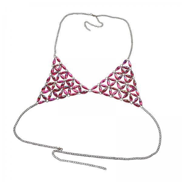 2 X Cadena Corporal Para Mujer, Lencería Elegante Sin Mangas Para Festivales, Ropa De Calle, Playa, Color Rosa