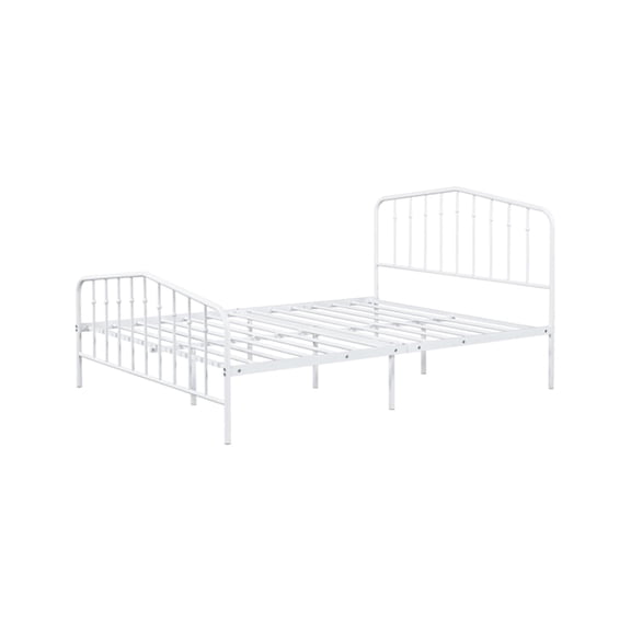 Nix Full Size Bed-Classic Spindle Headboard and Footboard-White Metal